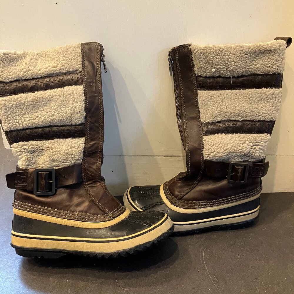 Sorel Helen Of Tundra II Women's Brown Leather Winter Boots Size 7